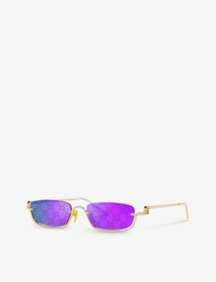 GUCCI: GC002042 GG1278S rectangle-frame metal sunglasses