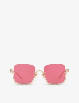 GUCCI: GC002043 GG1279S rectangle-frame metal sunglasses