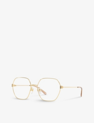 Gucci Womens Green Gg1285o Square-frame Metal Optical Glasses In Green