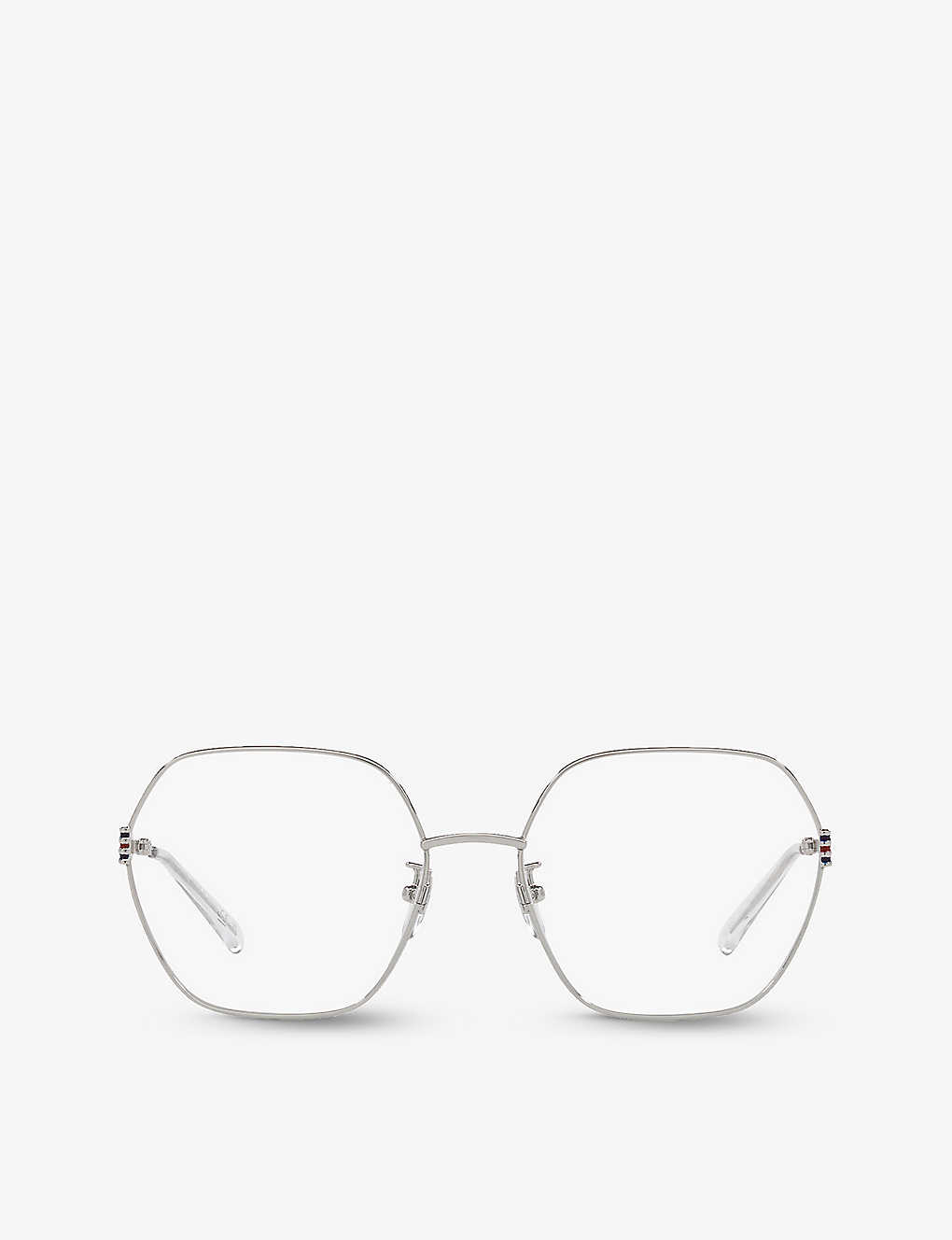 Gucci Mens Silver Gg1285o Square-frame Metal Optical Glasses