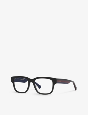 Shop Gucci Women's Black Gg1303o Square-frame Acetate Eyeglasses