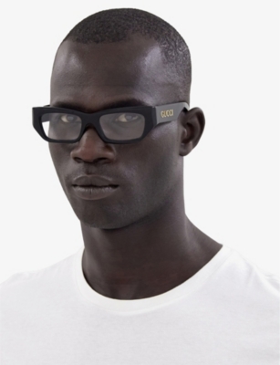 Gucci Womens Black Gg1297o Rectangle-frame Acetate Eyeglasses In Black