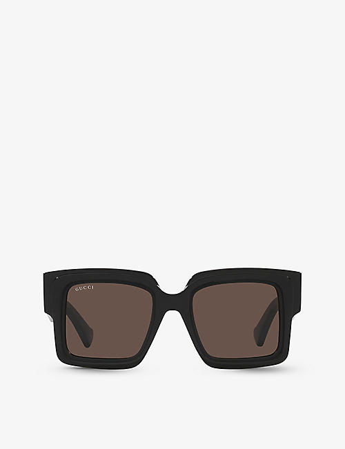GUCCI: GC002054 GG1307S rectangle-frame acetate sunglasses