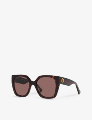 GUCCI: GC002027 GG1300S butterfly-frame acetate sunglasses