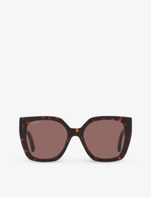 GUCCI: GC002027 GG1300S butterfly-frame acetate sunglasses
