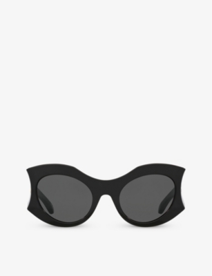 Shop Balenciaga Womens Black Bb0256s Cat-eye Acetate Sunglasses