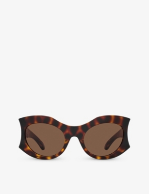 BALENCIAGA: BB0256S cat-eye tortoiseshell acetate sunglasses