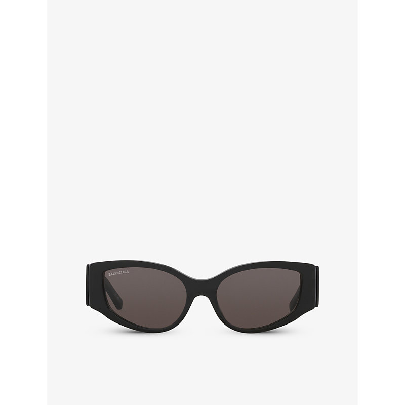 Shop Balenciaga Women's Black Bb0258s Cat-eye Acetate Sunglasses