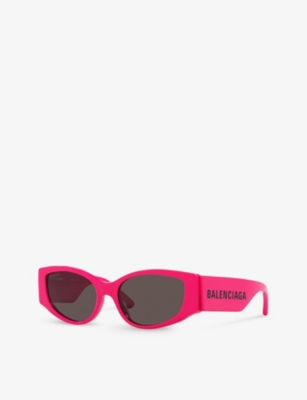 Shop Balenciaga Womens Pink Bb0258s Cat-eye Acetate Sunglasses