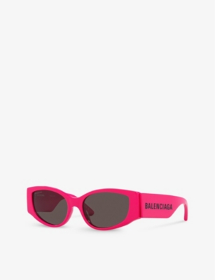 Shop Balenciaga Womens Bb0258s Cat-eye Acetate Sunglasses Pink