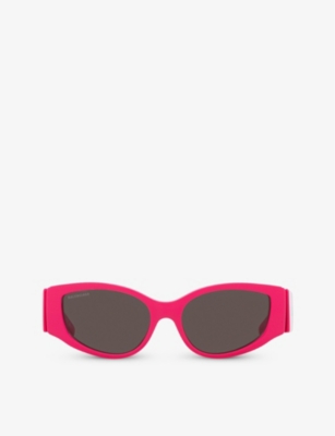 Shop Balenciaga Womens Bb0258s Cat-eye Acetate Sunglasses Pink