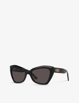 Shop Balenciaga Womens Black Bb0271s Cat-eye Acetate Sunglasses