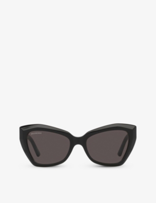 Shop Balenciaga Womens Black Bb0271s Cat-eye Acetate Sunglasses