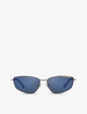 BALENCIAGA: BB0277S irregular-frame metal sunglasses