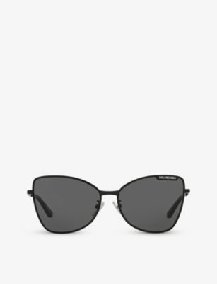 BALENCIAGA: BB0278S butterfly-frame metal sunglasses