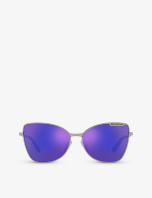 BALENCIAGA: BB0278S butterfly-frame metal sunglasses