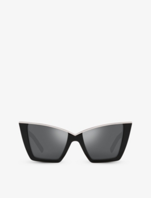 Saint Laurent 570 Acetate Cat Eye Sunglasses In Black