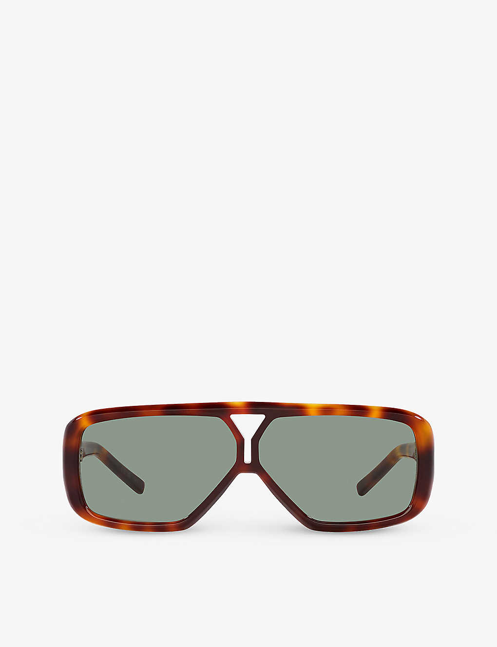 Saint Laurent Womens Brown Ys000434 Sl 569 Y Pilot-frame Acetate Sunglasses