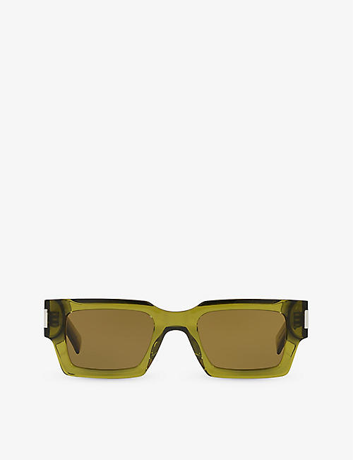 SAINT LAURENT: YS000459 rectangle-frame acetate sunglasses
