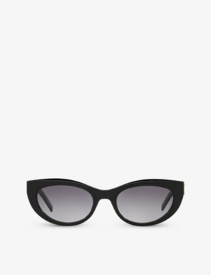 SAINT LAURENT: SLM115 oval-frame acetate sunglasses