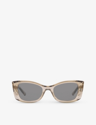 Saint Laurent Womens Brown Women's Sl593 Rectangle-frame Acetate Sunglasses