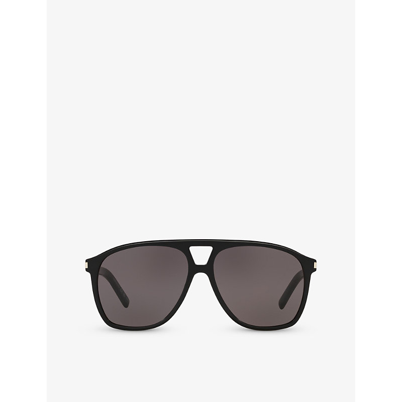 Saint Laurent Womens Black Ys000473 Sl 596 Dune Rectangle-frame Acetate Sunglasses