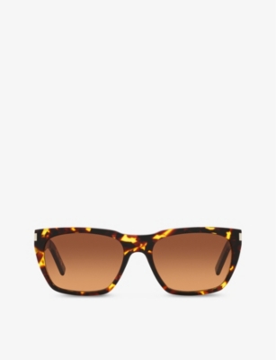 SAINT LAURENT: YS000474 rectangle-frame acetate sunglasses