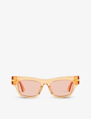 BOTTEGA VENETA: 6J000306 BV1122S rectangular-frame acetate sunglasses