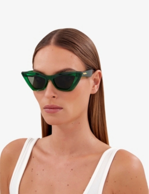 BOTTEGA VENETA: BV1101S cat-eye acetate sunglasses