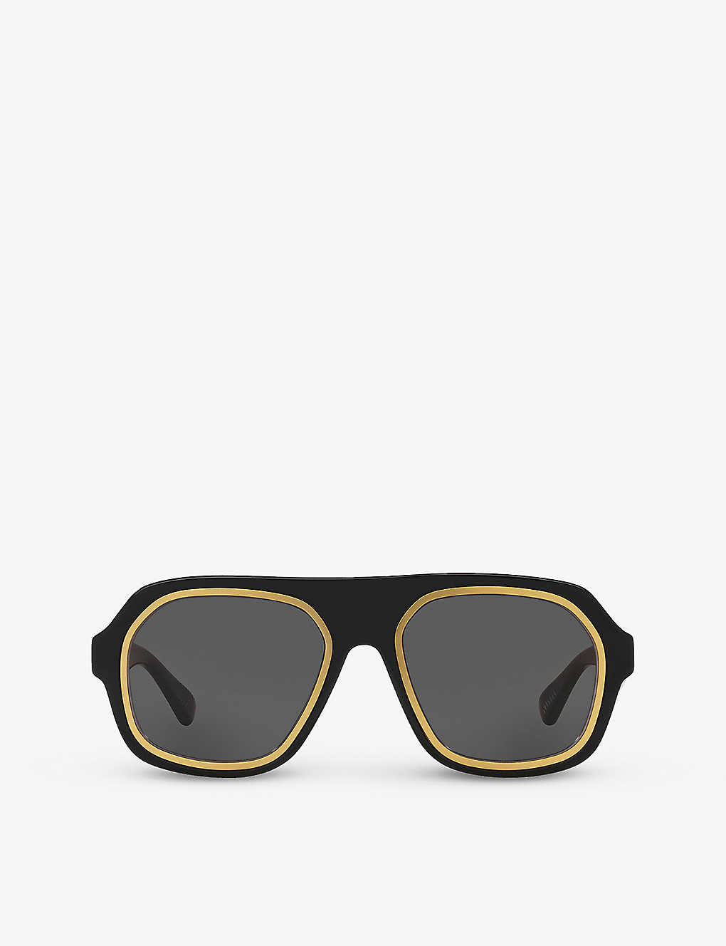 Bottega Veneta Womens Black 6j000397 Bv1217s Rectangular-frame Acetate Sunglasses