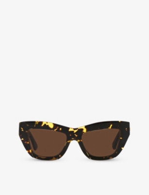 BOTTEGA VENETA: BV1218S square-frame tortoiseshell acetate sunglasses