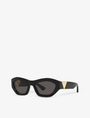 Shop Bottega Veneta Women's Black Bv1221s Cat-eye Acetate Sunglasses