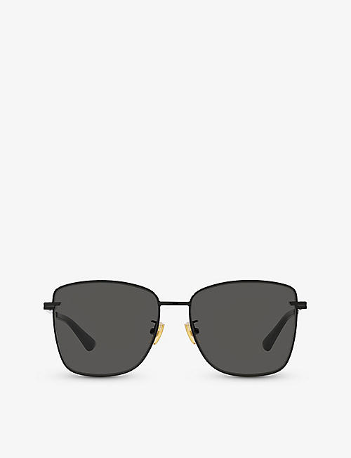 BOTTEGA VENETA: BV1237S square-frame metal sunglasses