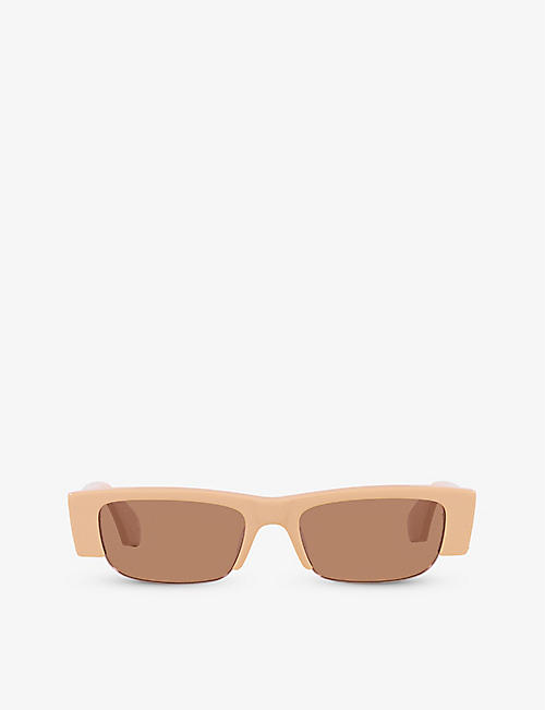 ALEXANDER MCQUEEN: A5000260 AM0404S rectangle-frame acetate sunglasses