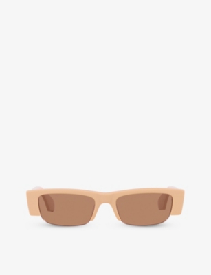 Alexander Mcqueen Logo Print Rectangle Sunglasses In Pink
