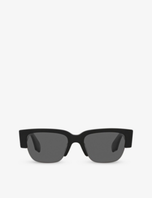 Alexander Mcqueen Womens Black A5000261 Am0405s Rectangle-frame Acetate Sunglasses