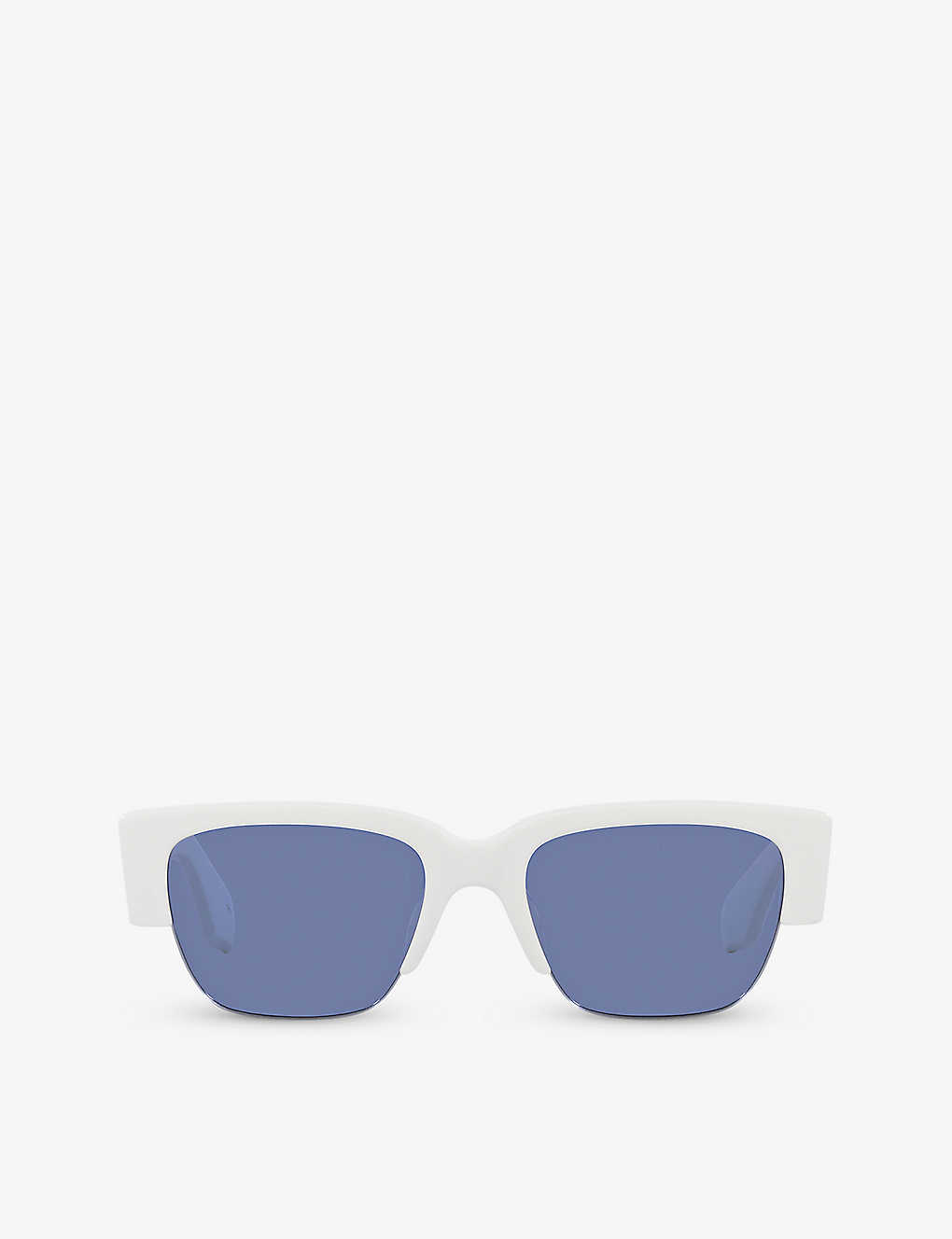 Alexander Mcqueen Womens White A5000261 Am0405s Rectangle-frame Acetate Sunglasses