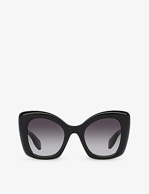 ALEXANDER MCQUEEN: AM0412S butterfly-frame acetate sunglasses