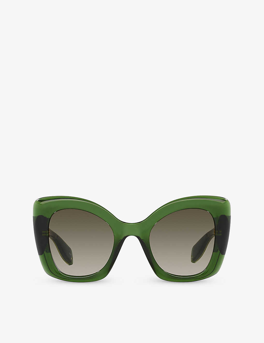 Alexander Mcqueen Womens Green Am0412s Butterfly-frame Acetate Sunglasses