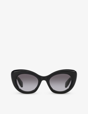 Alexander Mcqueen Womens Black Am0403s Cat-eye Acetate Sunglasses