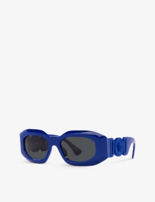 Shop Versace Womens Blue Ve4425u Irregular-frame Nylon Sunglasses