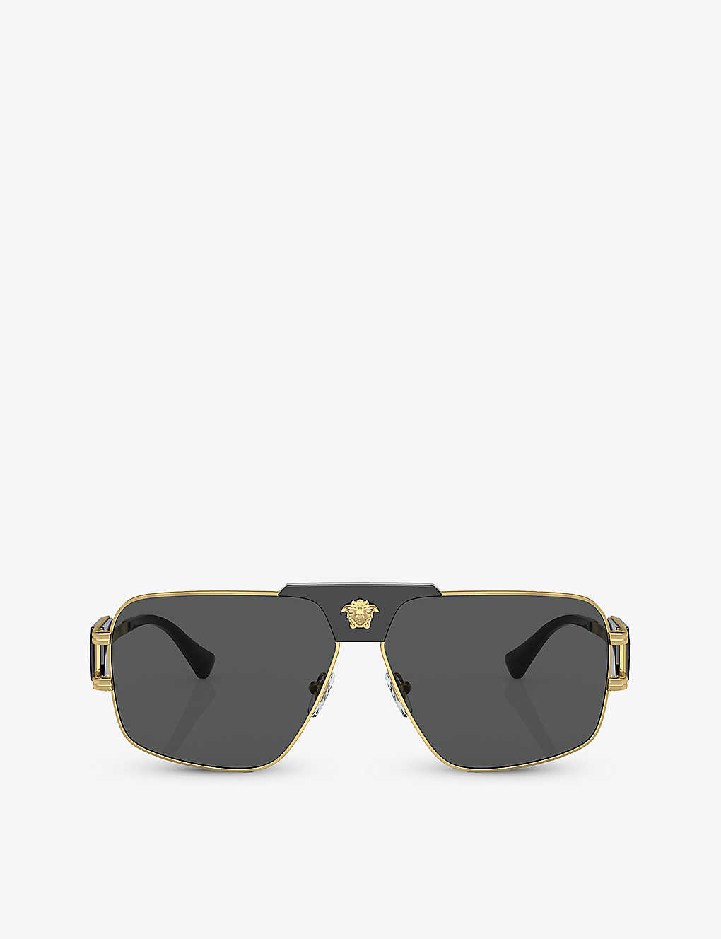 Versace Womens Gold Ve2251 Pillow-frame Steel Sunglasses