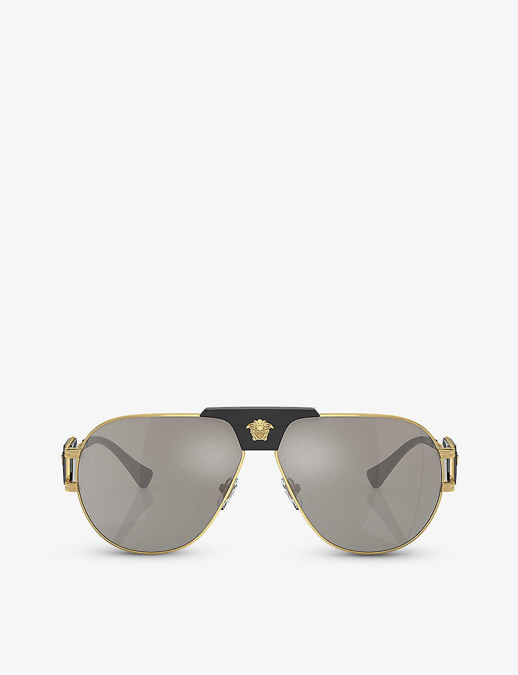 Versace Womens Gold Ve2252 Pilot-frame Steel Sunglasses