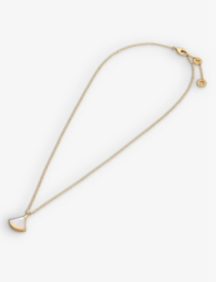 Divas' Dream 18ct yellow gold, mother-of-pearl and 0.03ct diamond pendant necklace