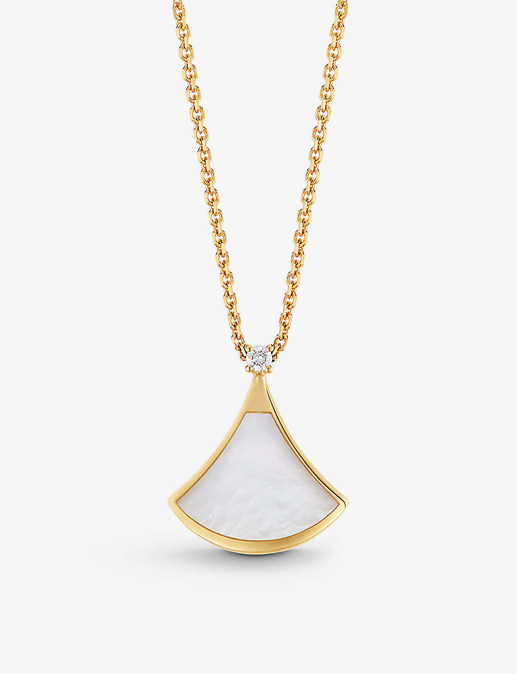 Shop Bvlgari Womens Yellow Gold Divas' Dream 18ct Yellow Gold, Mother-of-pearl And 0.03ct Diamond Pendant