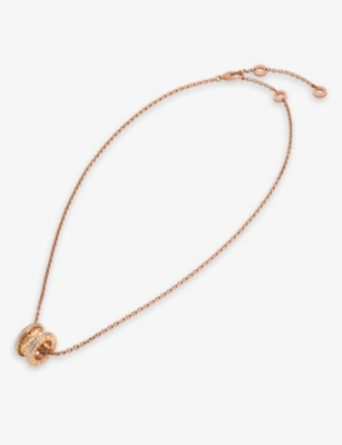 BVLGARI: B.zero1 18ct rose-gold and 0.38ct brilliant-cut diamond necklace