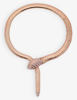 Rose gold Serpenti Viper Necklace with 0.13 ct Diamonds