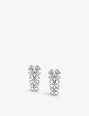 BVLGARI: Fiorever 18ct white gold and 2.07ct pavé diamond earrings