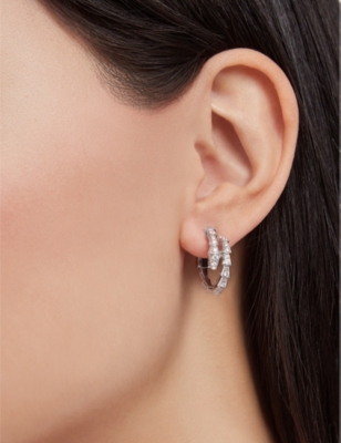 BVLGARI: Serpenti Viper 18ct white-gold and 0.75ct diamond earrings