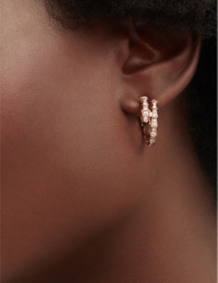 BVLGARI: Serpenti Viper 18ct rose-gold and 0.75ct diamond earrings